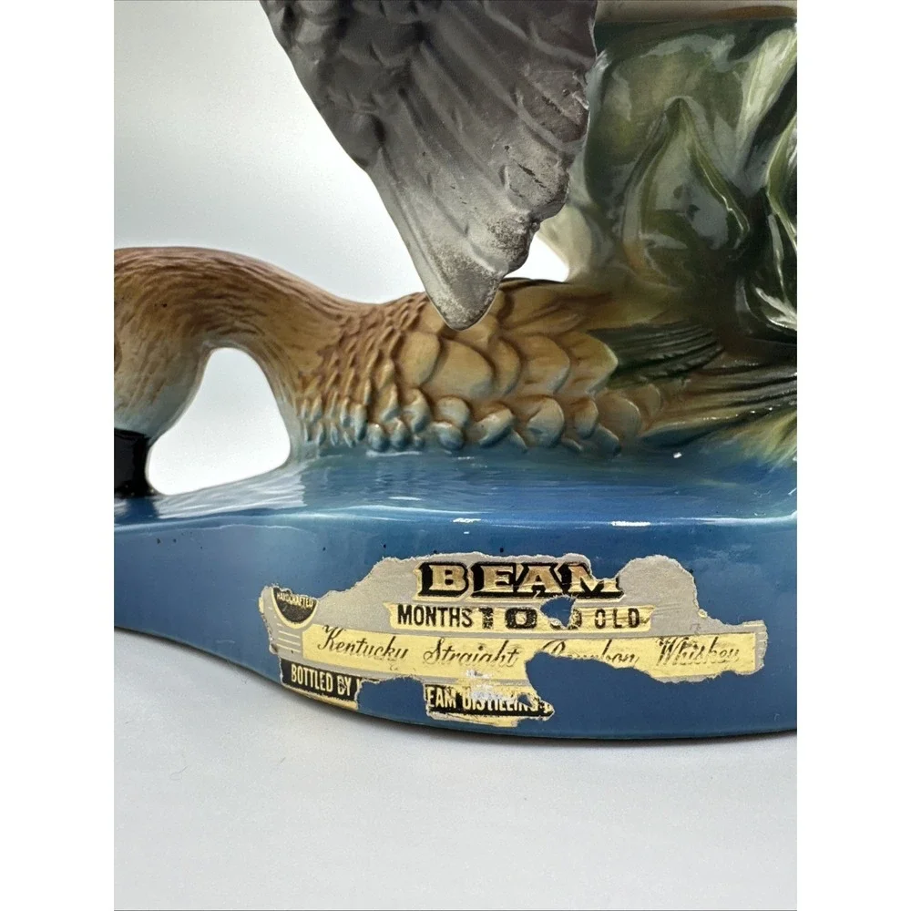 Ducks Unlimited Jim Beam Decanter 1981 Empty Green‎ Winged & Teal Base